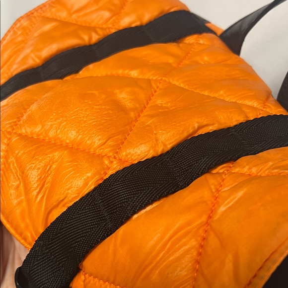 Diesel Orange Quilted Nylon Backpack with Black Hardware - Picture 11 of 12